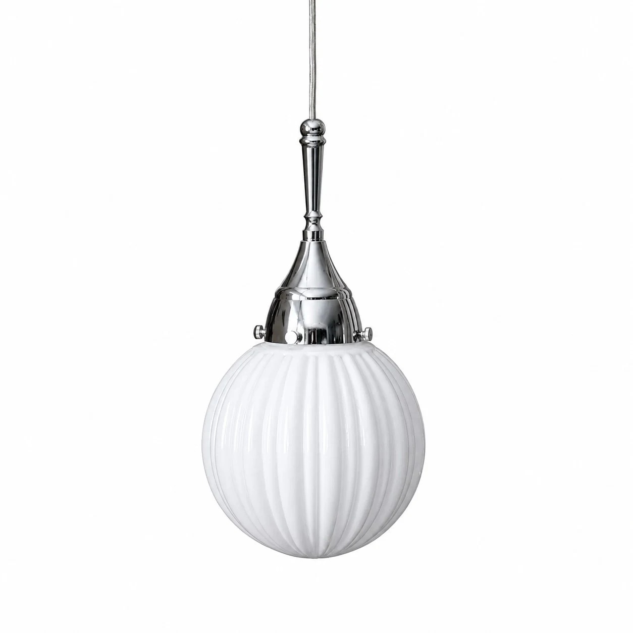 Blanc / Abat-jour en verre / 20 cm
