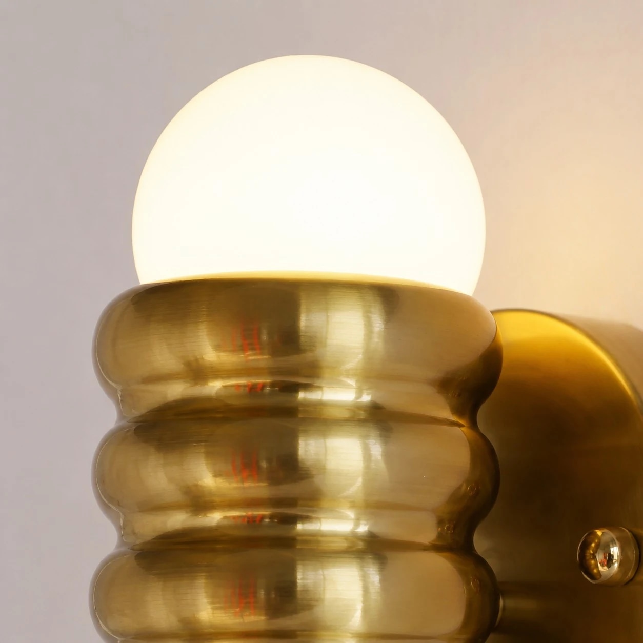 Vintage French Ribbed Wall Sconce warm glow