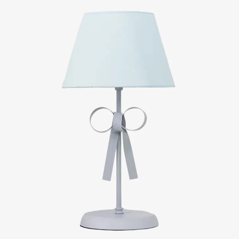 Lámpara de mesa con pantalla azul y cuerpo azul