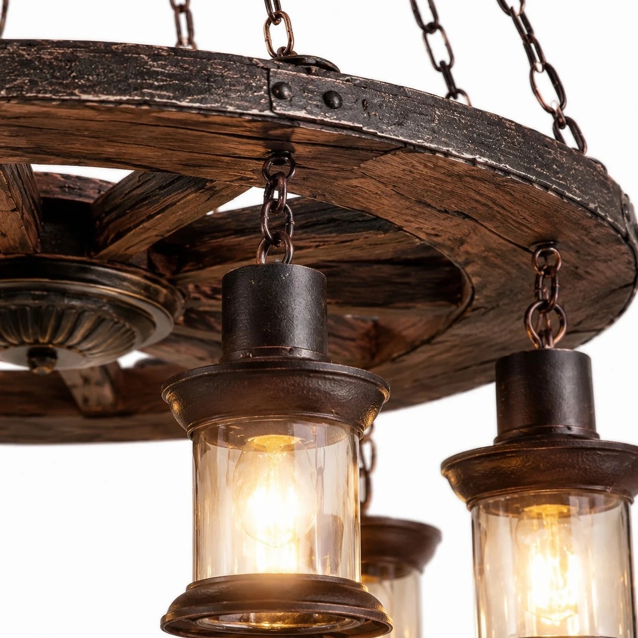 Wood frame and lamp shade detail