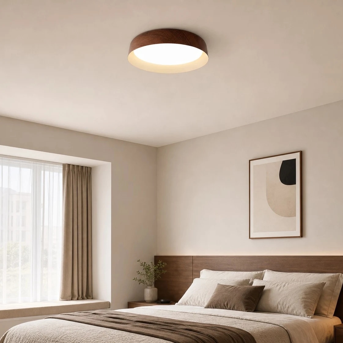 Ceiling light in a bedroom scene