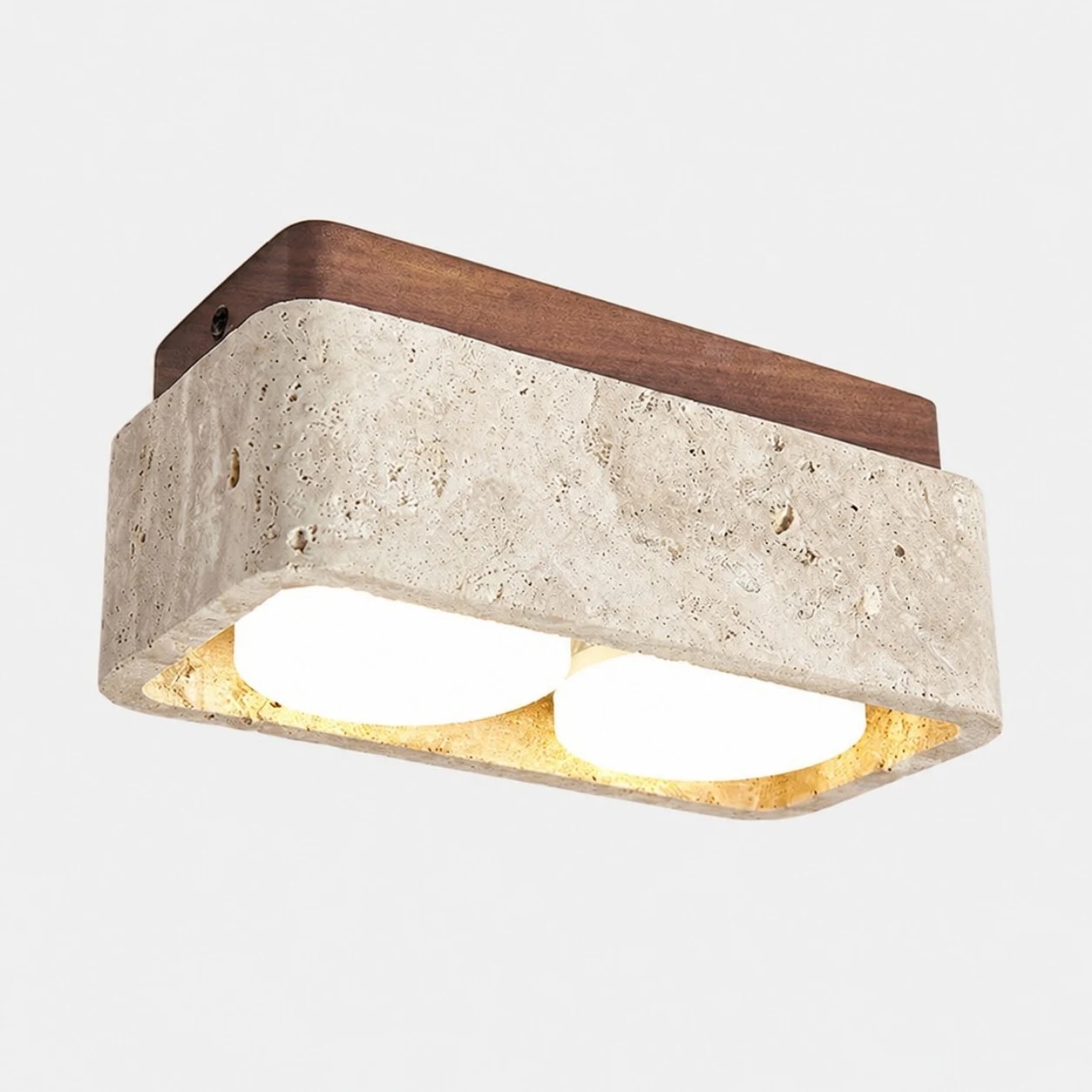 Yellow-2Lights travertine ceiling light