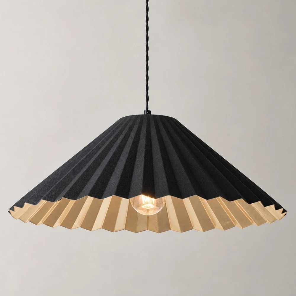 Perfil de cúpula de metal preto para luminária pendente
