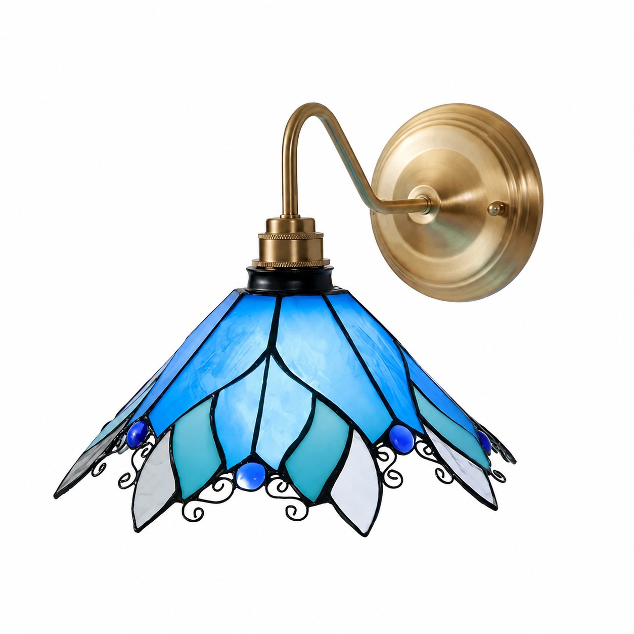 Applique murale en vitrail bleu