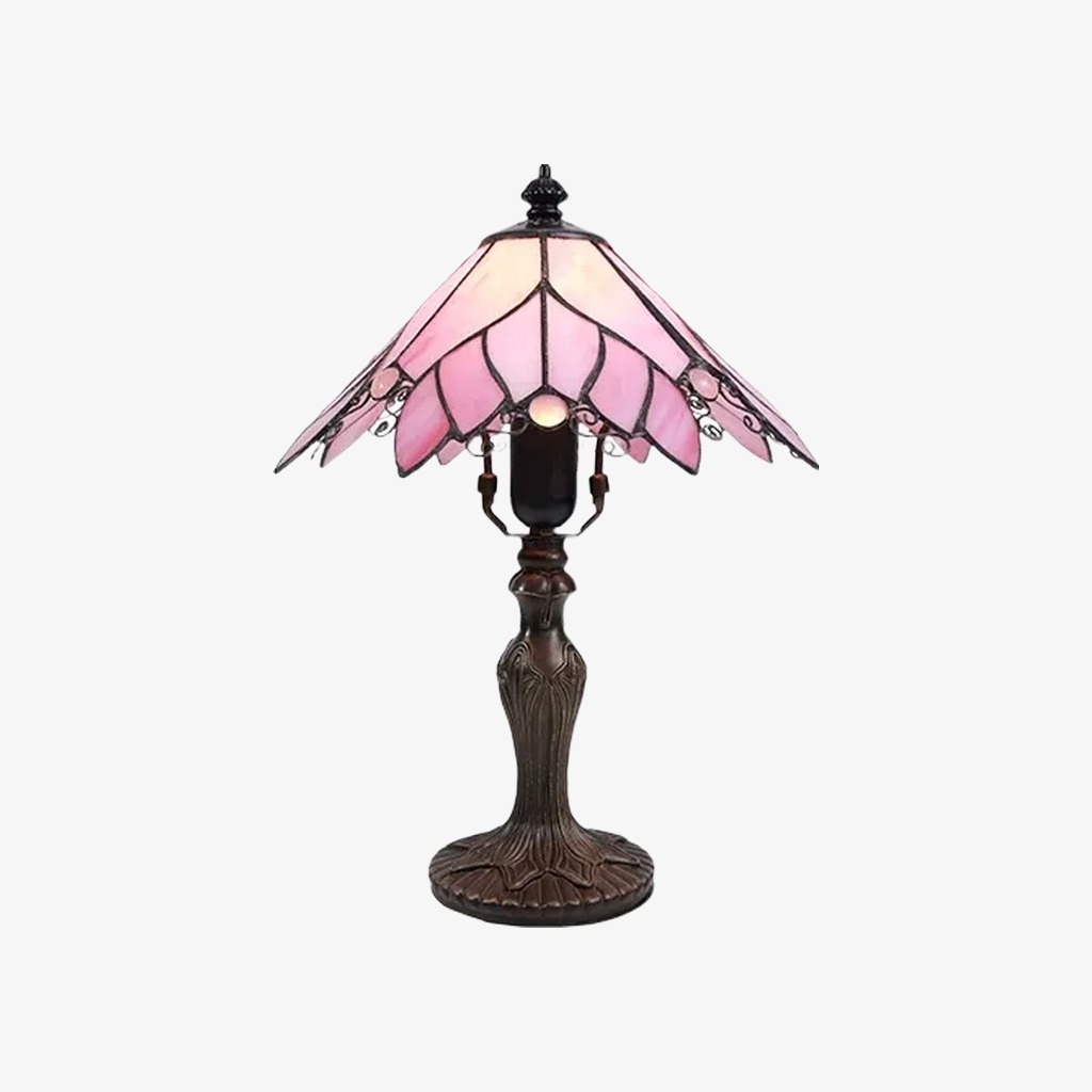 Lampe de table à abat-jour rose