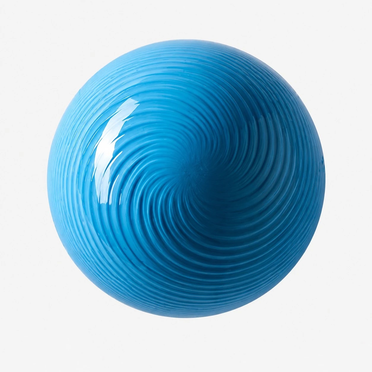 Blue ribbed glass wall light globe