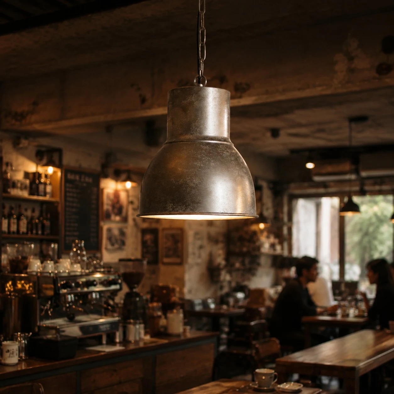 Vue supplémentaire de la pièce avec la suspension lumineuse