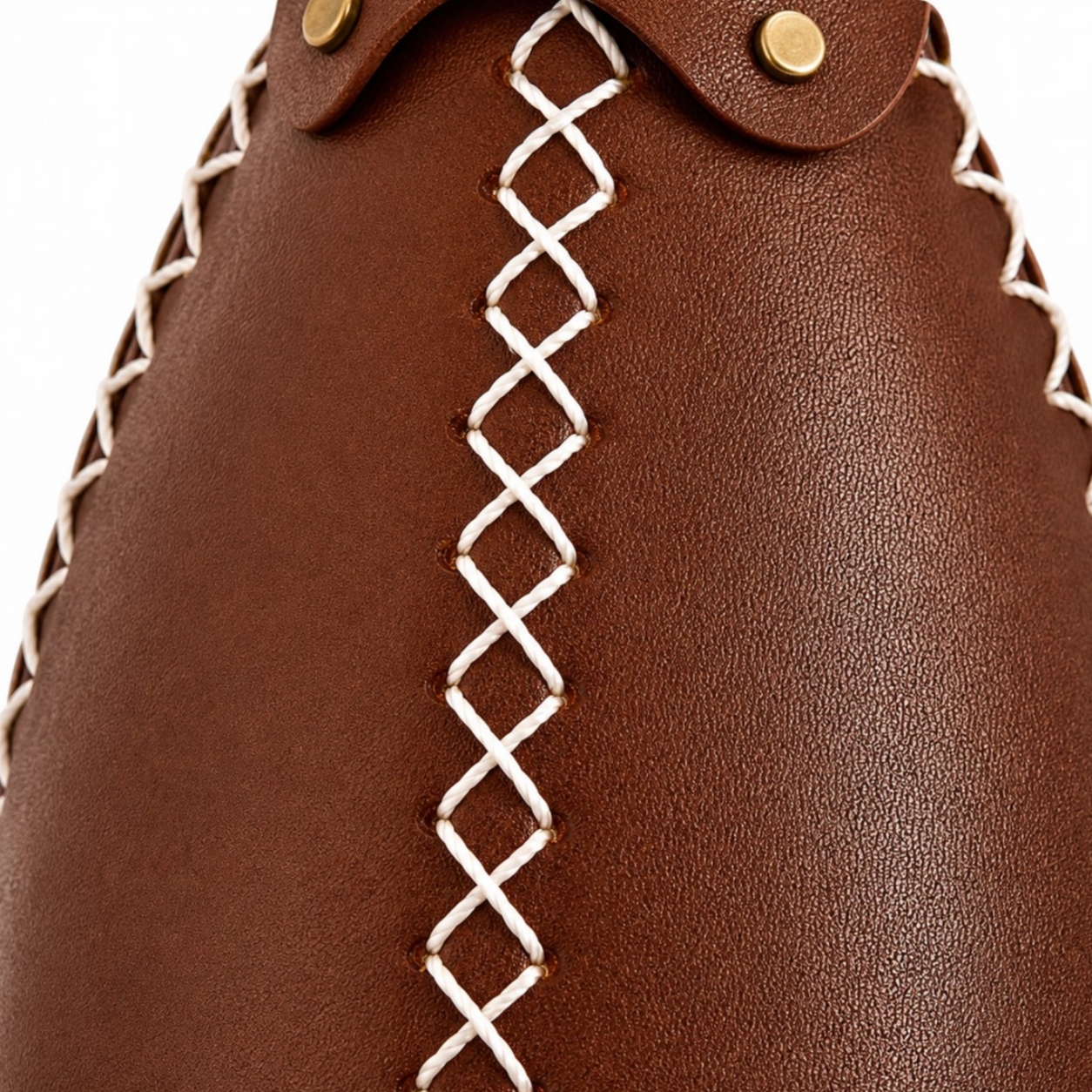 Texture cuir, caractère cousu à la main