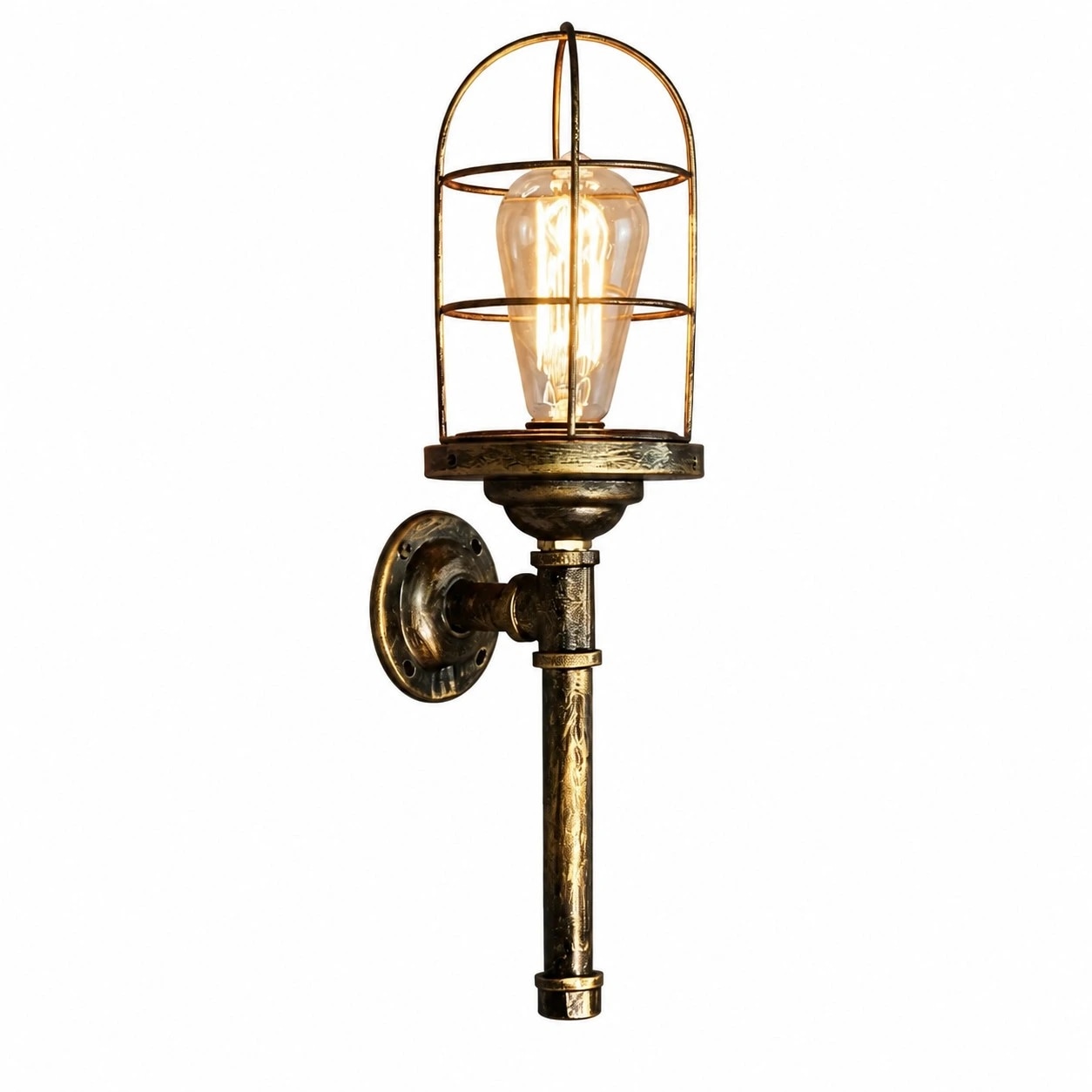 Applique murale monobloc en bronze antique, câblée