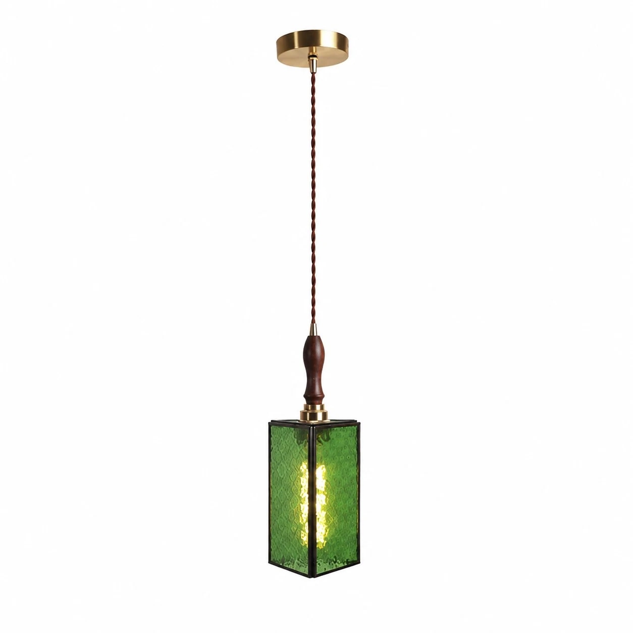 Suspension en verre vert