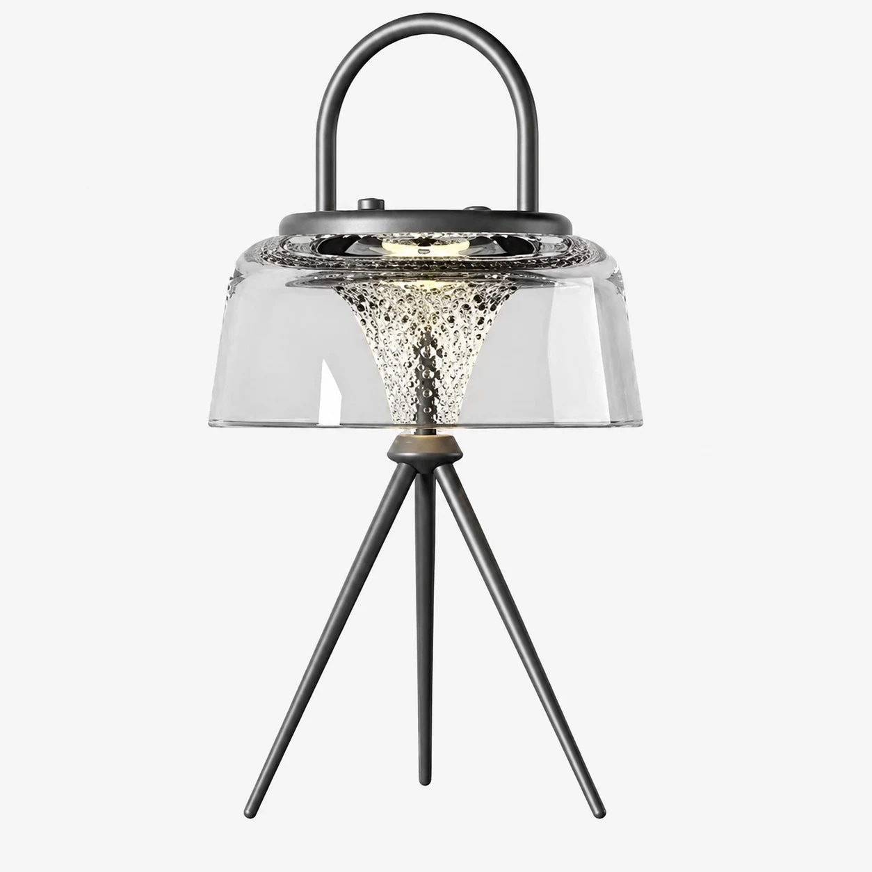 Clear black solar garden lantern SKU view