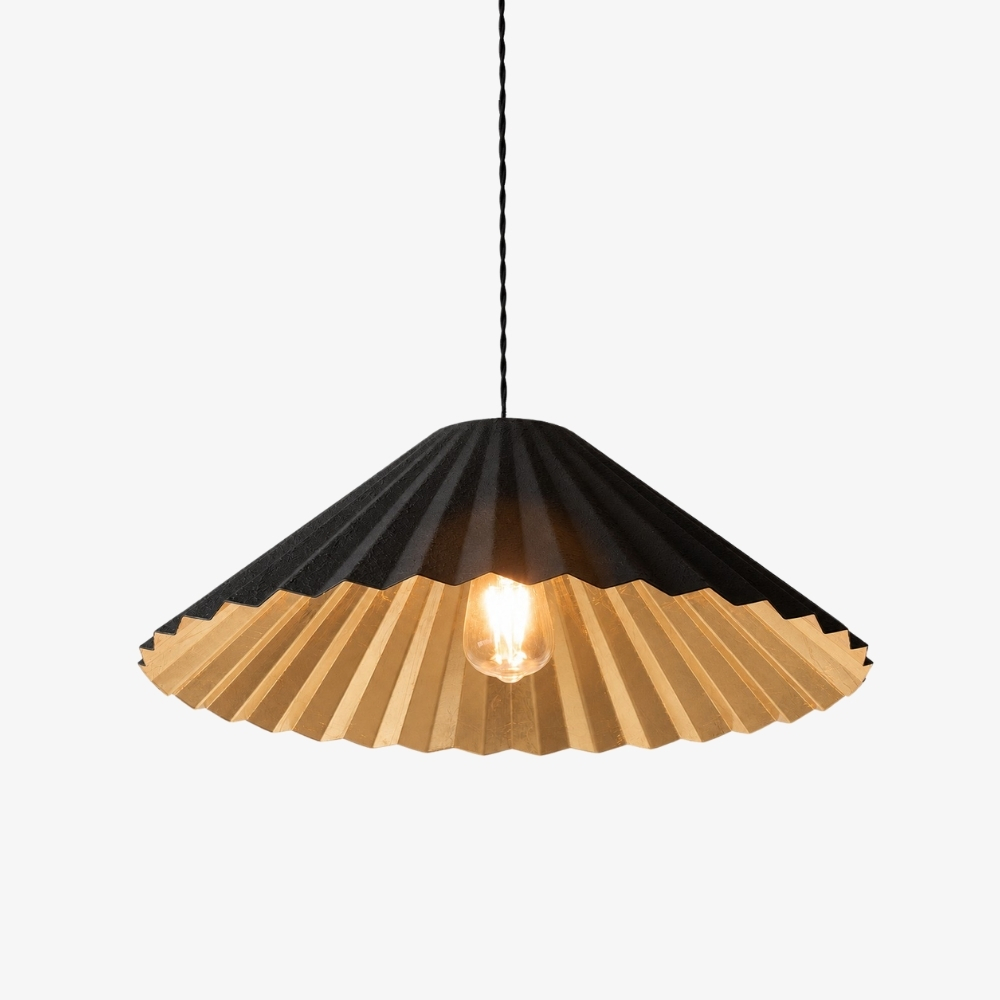 Luminária pendente de cúpula metálica preta americana