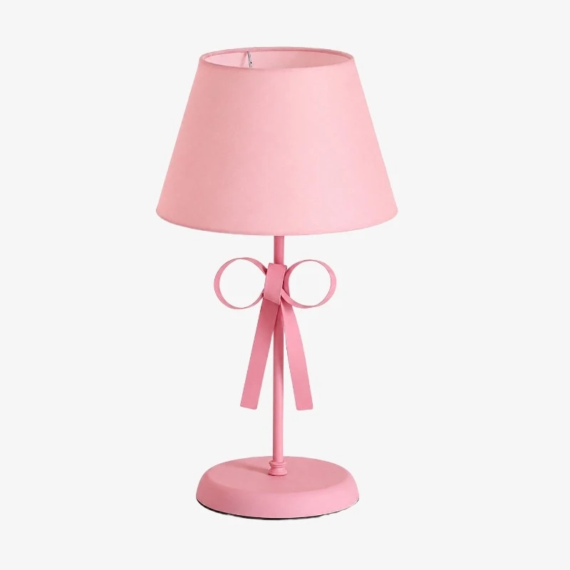 Lámpara de mesa con pantalla rosa y cuerpo rosa