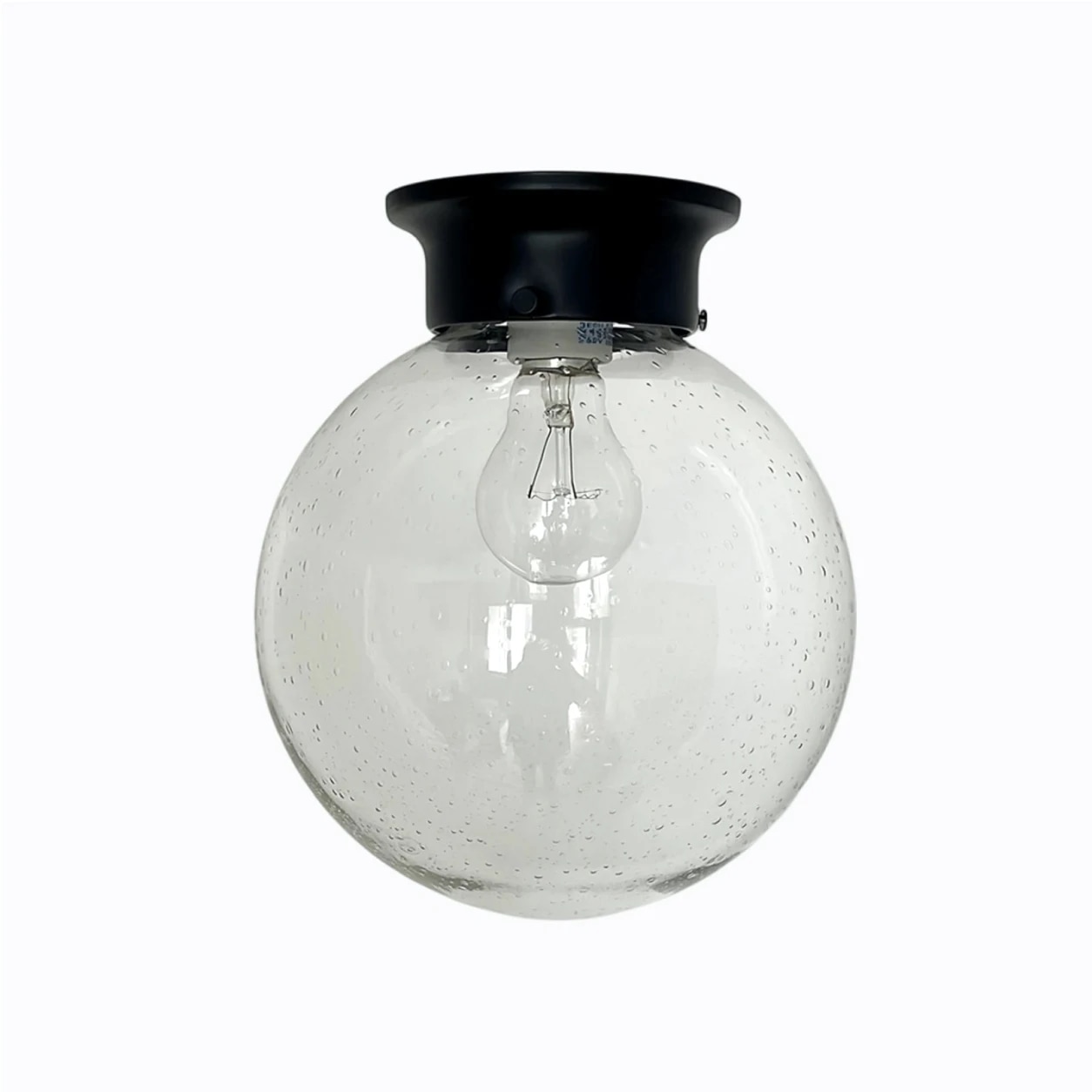 Plafonnier minimaliste en verre style I, finition noire