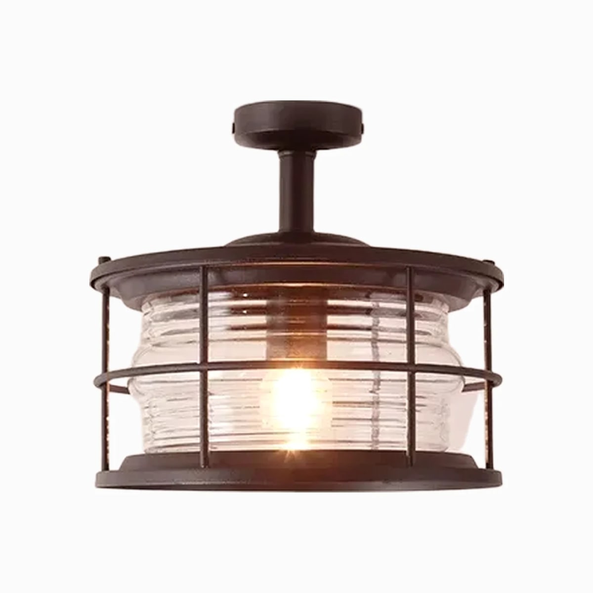 Lanterne cylindrique en verre pour plafond à café, plus grande, pour café