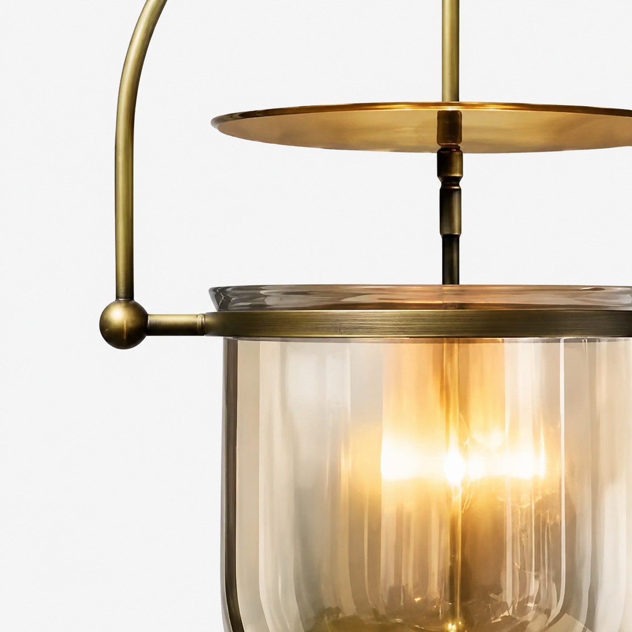 Lámpara colgante vintage de cristal acanalado