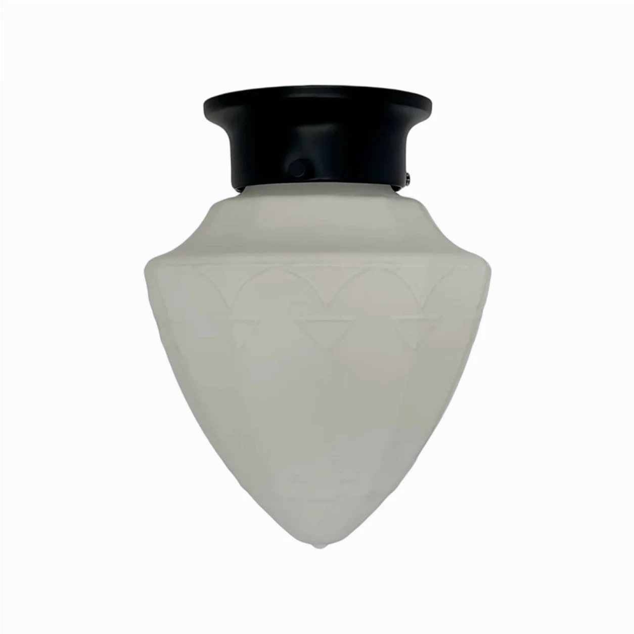 Plafonnier minimaliste en verre Style M, finition noire