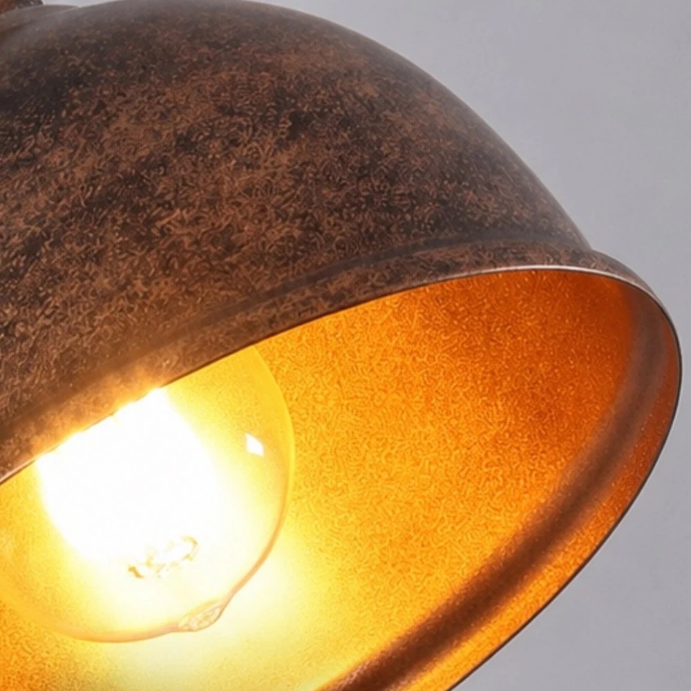Warm LED light under clear shade