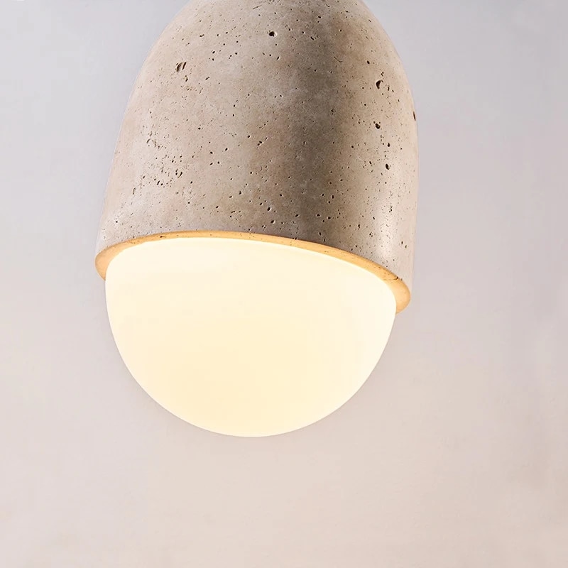 Cream pendant shade texture and rounded vintage form