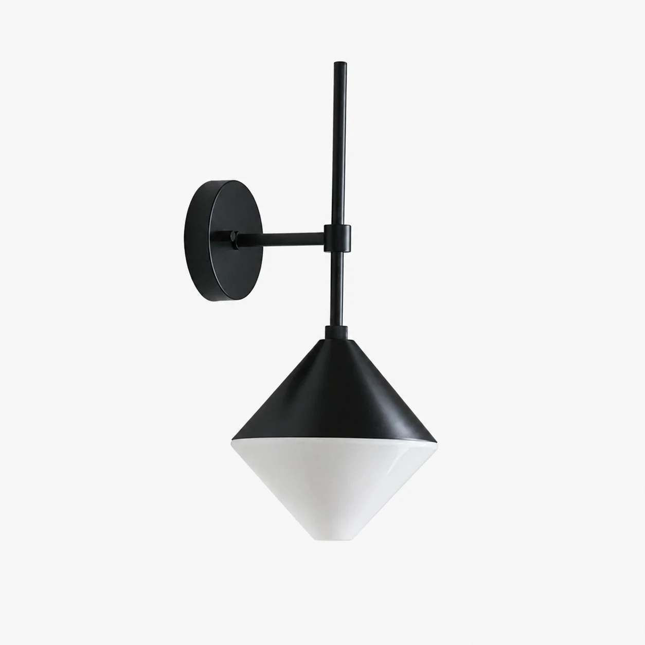 black and white outdoor waterproof wall sconce front view