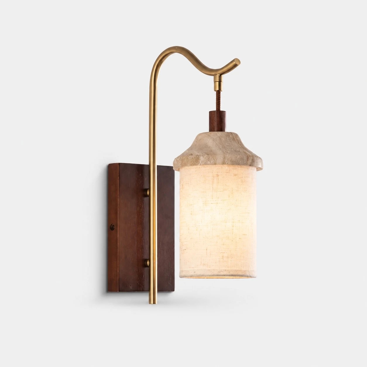 Travertine walnut wall sconce product view