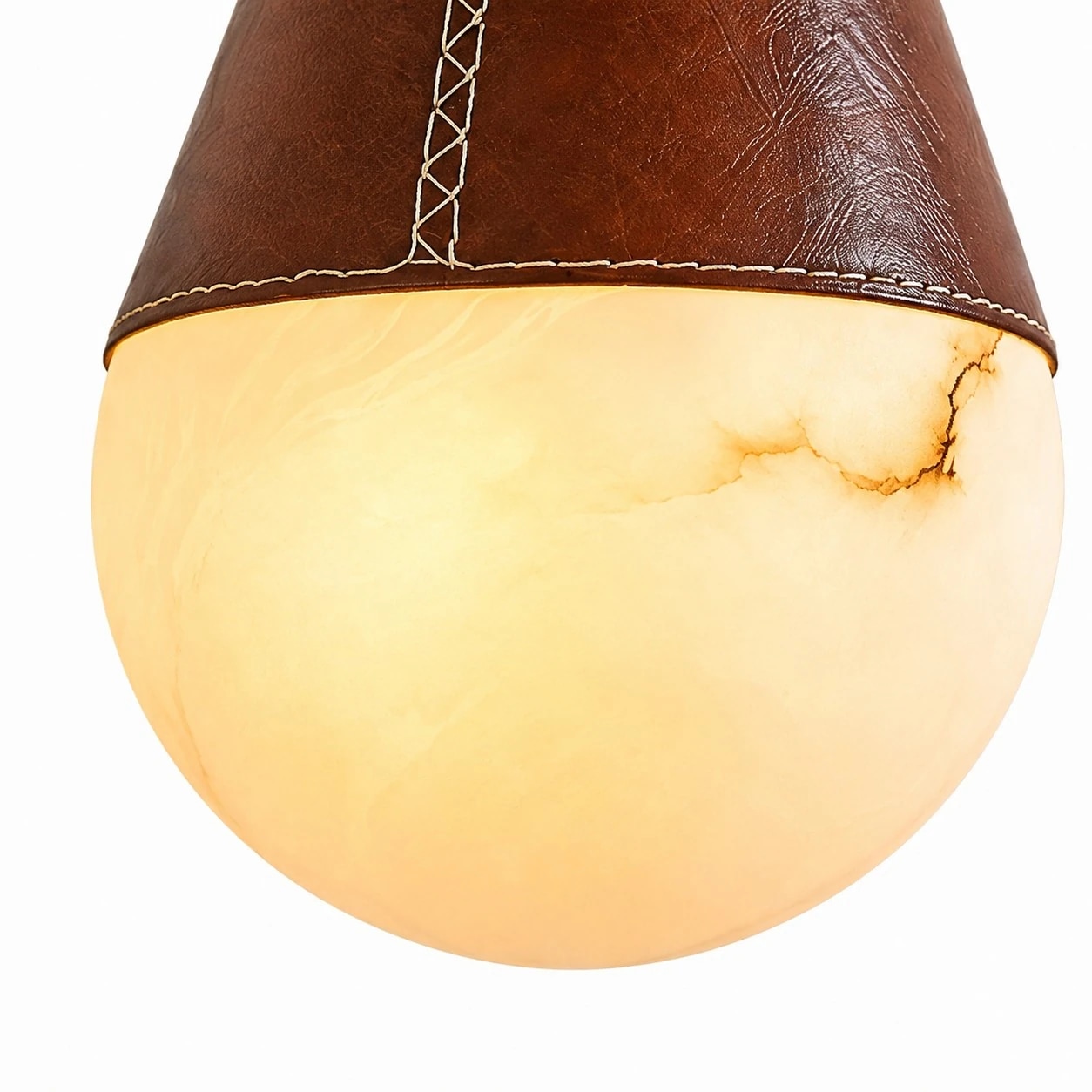 Diffuseur globe en faux marbre ivoire chaud à la douce lueur