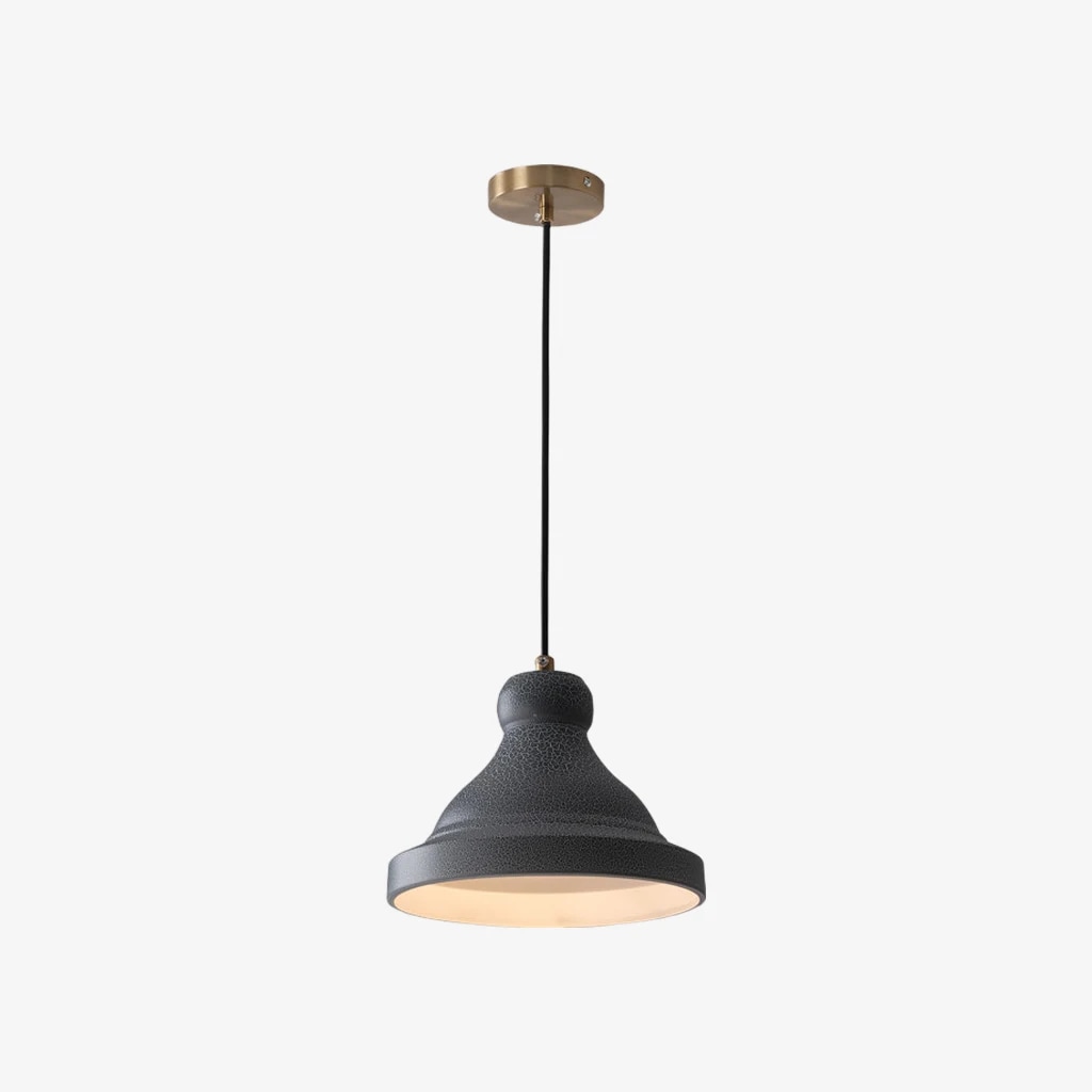 Gray metal dome pendant lamp ∅ 12″ × H 6.7″ / Dia 30 cm × H 17 cm
