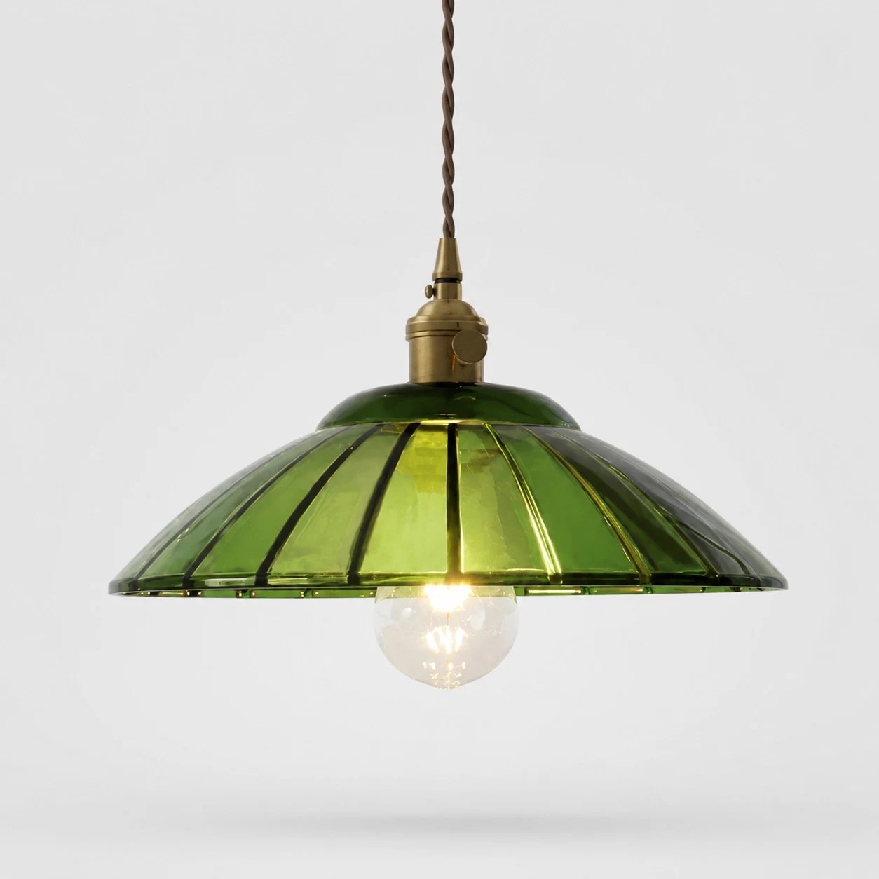 Suspension en verre vert