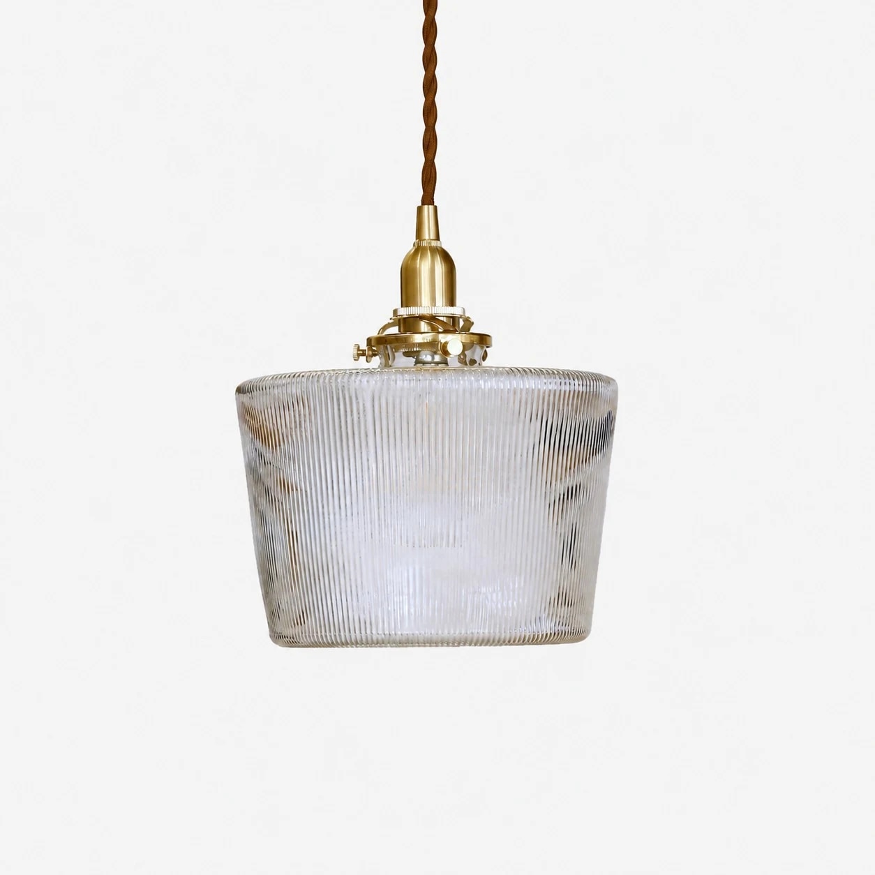 pendentif en verre côtelé transparent couleur