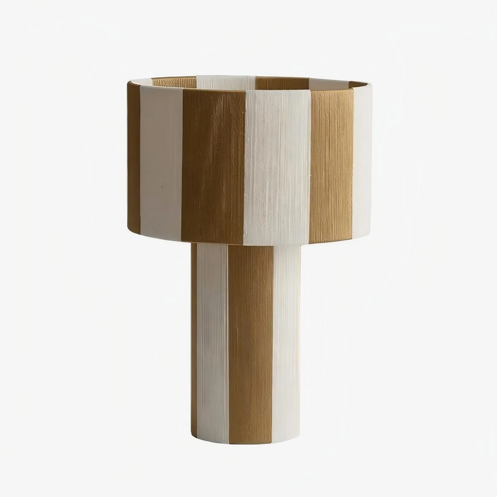 Opción de color para lámpara de mesa tejida a rayas color albaricoque