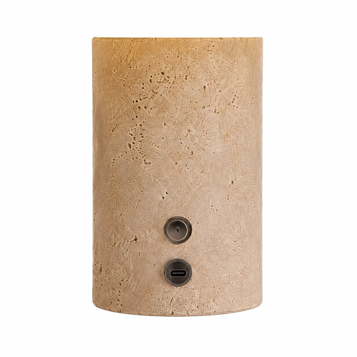 travertine base and touch controls detail
