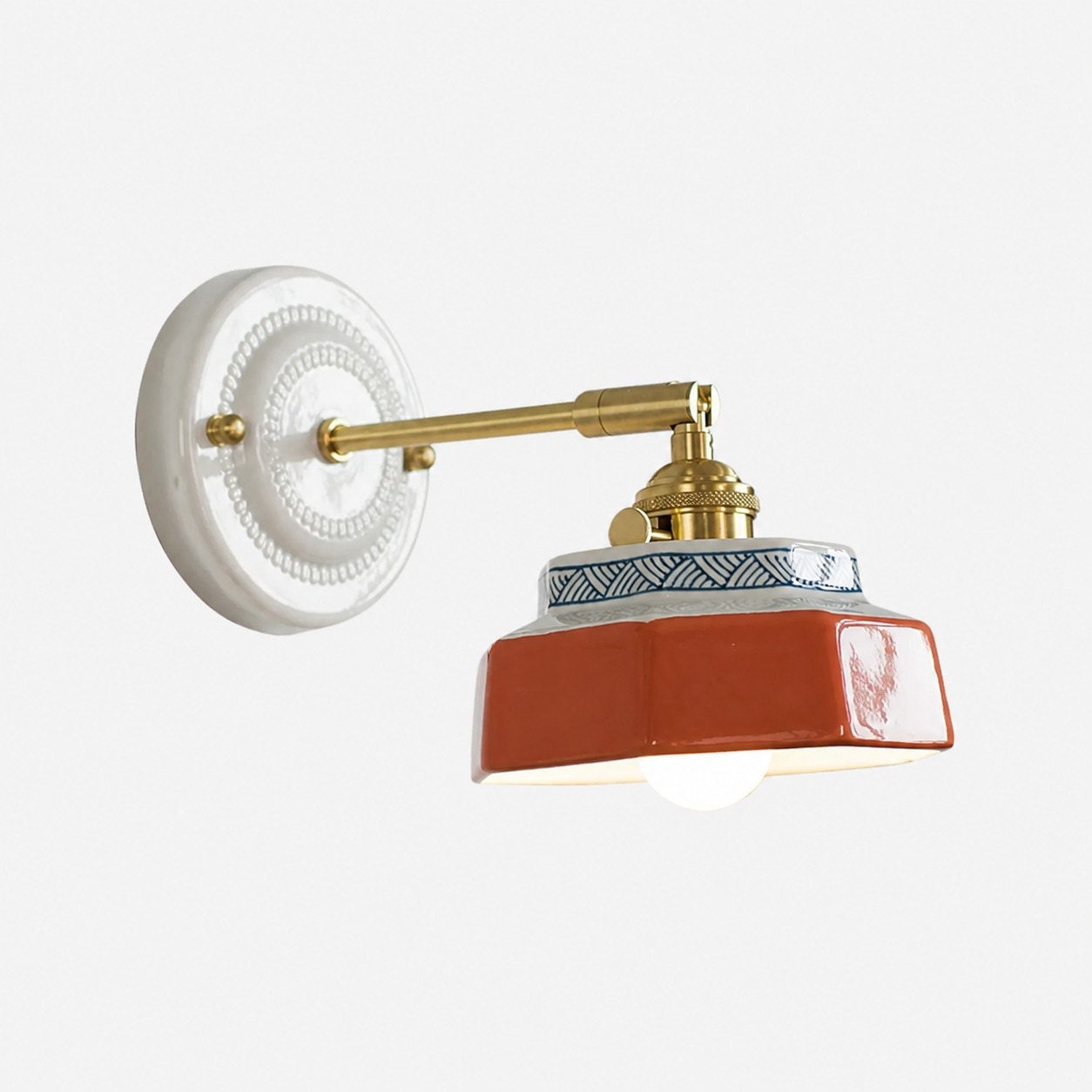 Rojo / Cerámica / Lámpara de pared de cerámica estilo C Ver SKU