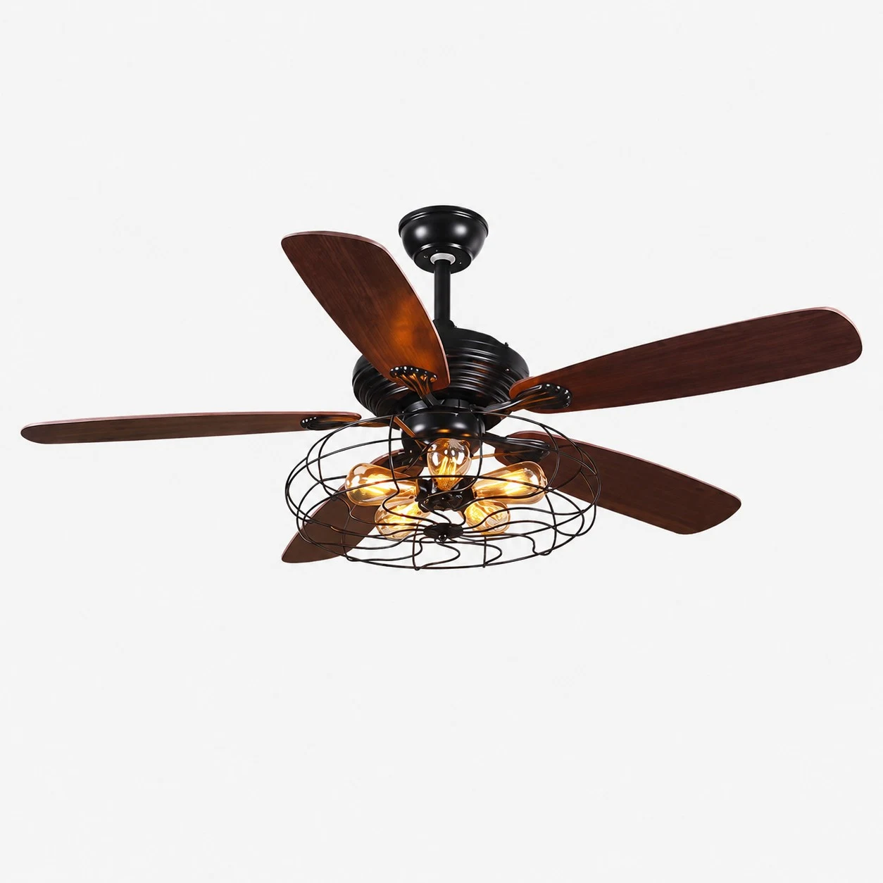 Aspas de madera de nogal negro con jaula de alambre abierta / 122 cm / 48″