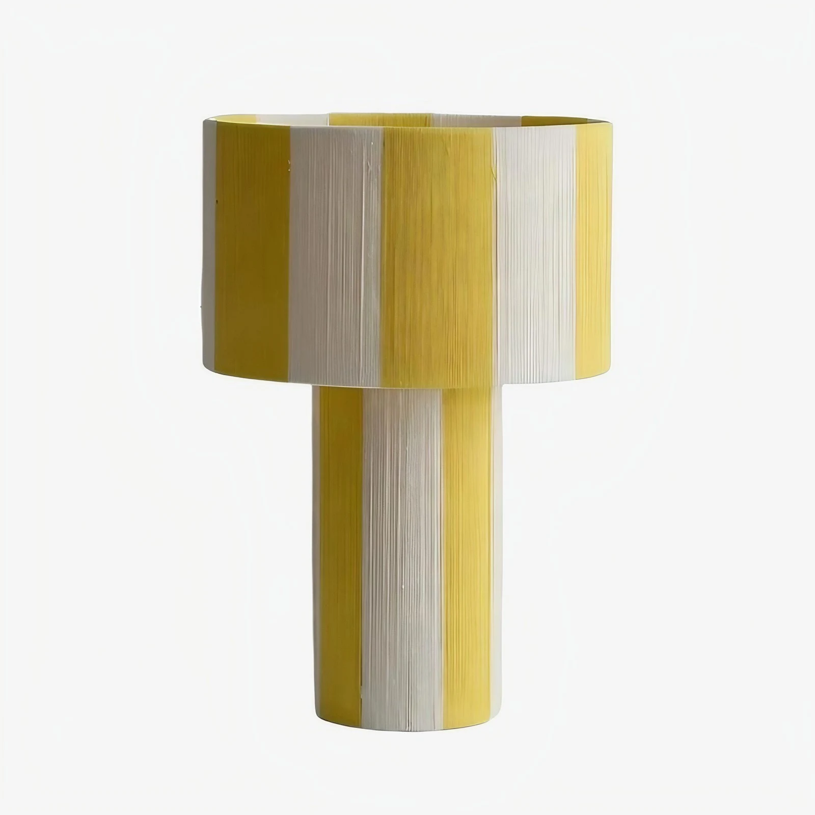 Opción de color para lámpara de mesa tejida a rayas amarillas