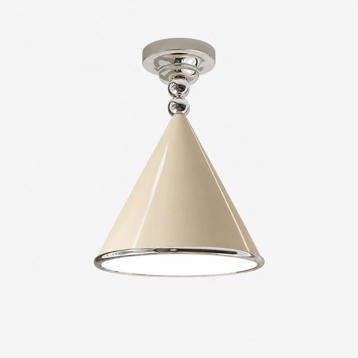 Lámpara de techo color blanco crema + cromo de 30 cm / 11,8 pulgadas