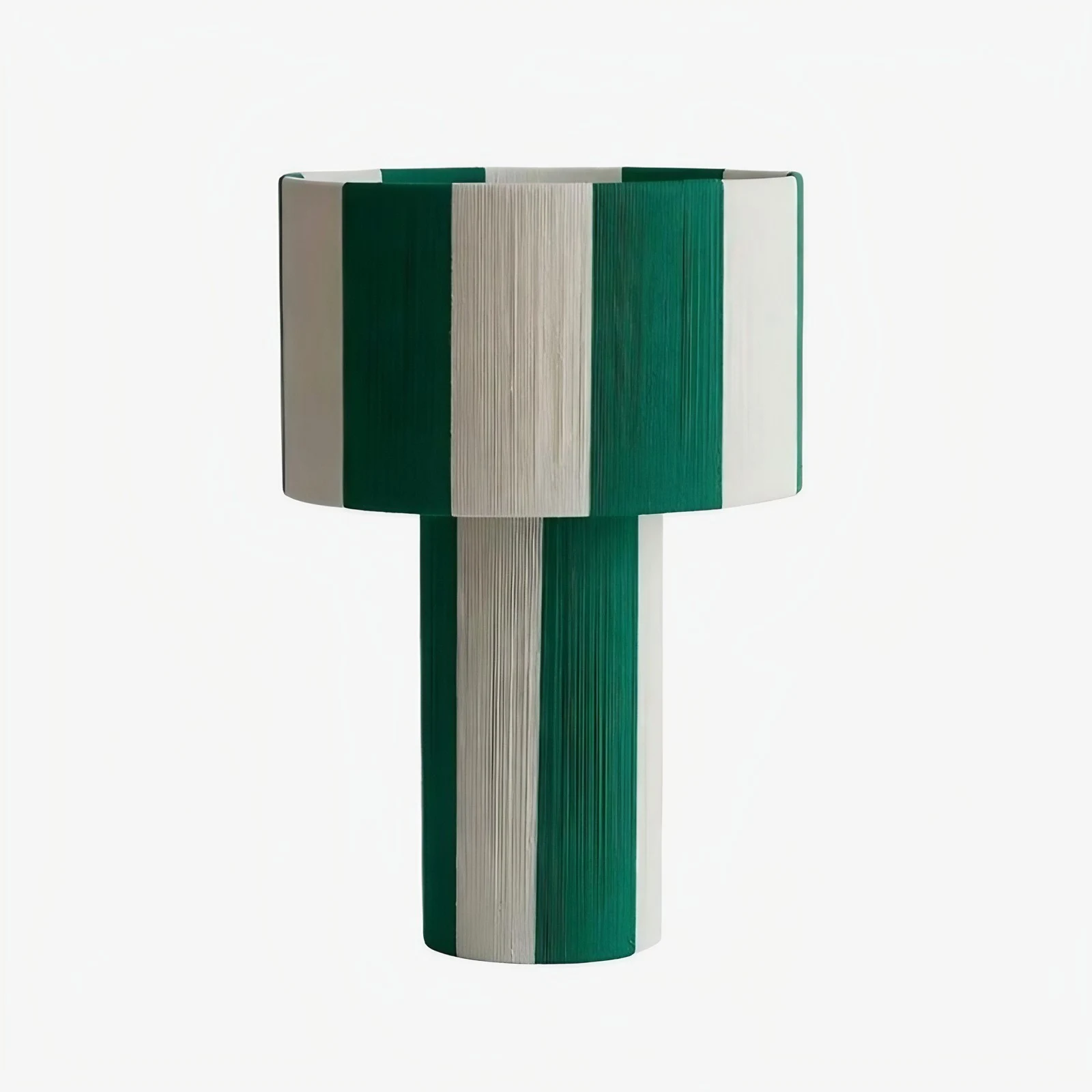 Opción de color para lámpara de mesa tejida a rayas verdes