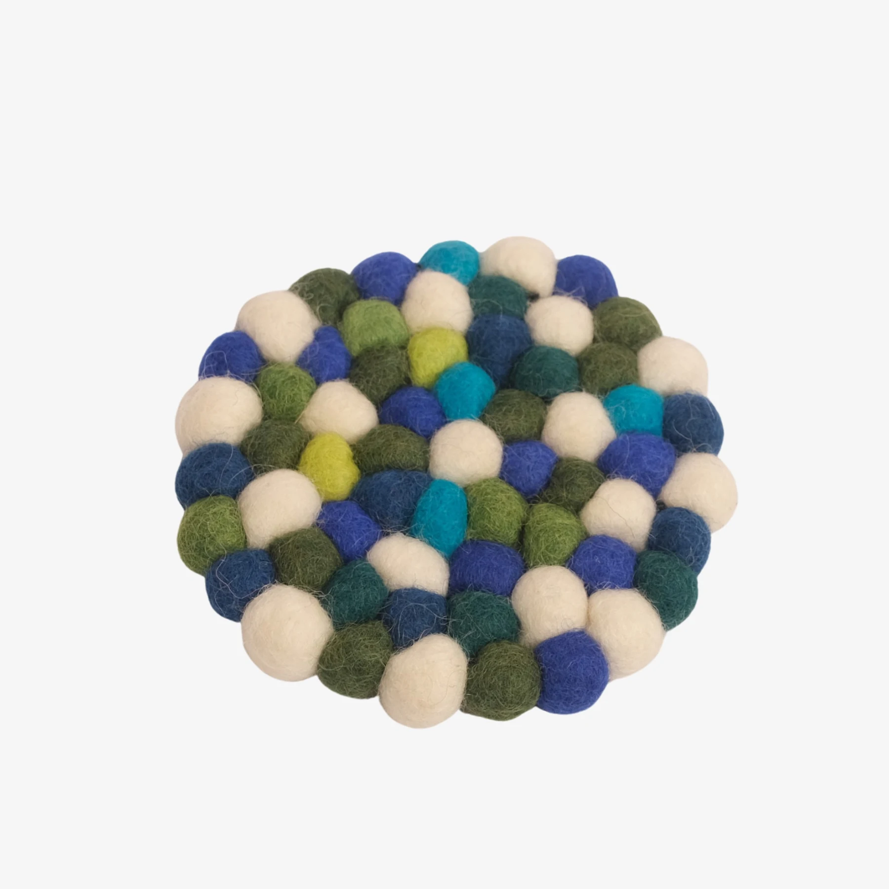 Sottobicchiere in feltro fatto a mano blu navy multicolore