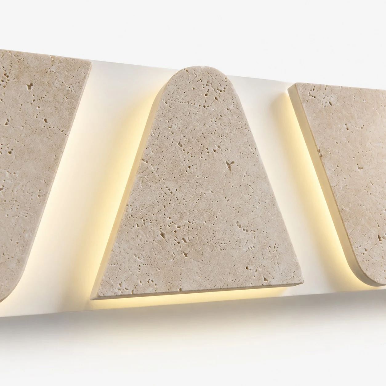 Travertine-texture multi-head wall sconce detail 1