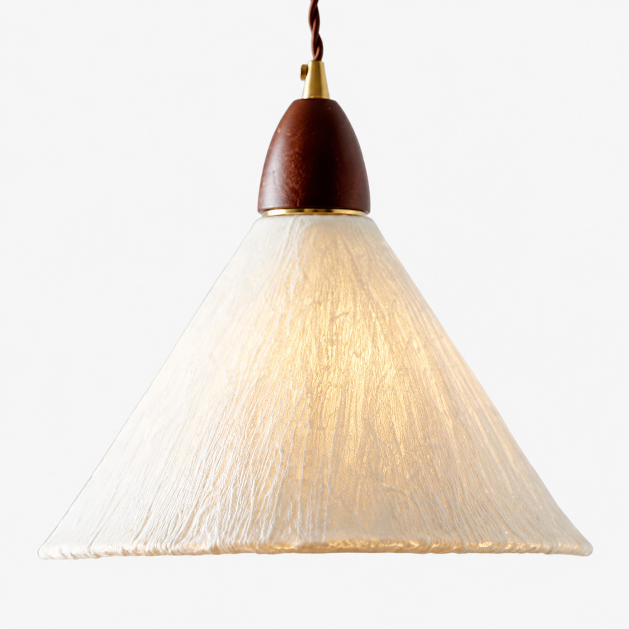 Conical rice paper shade close-up detail