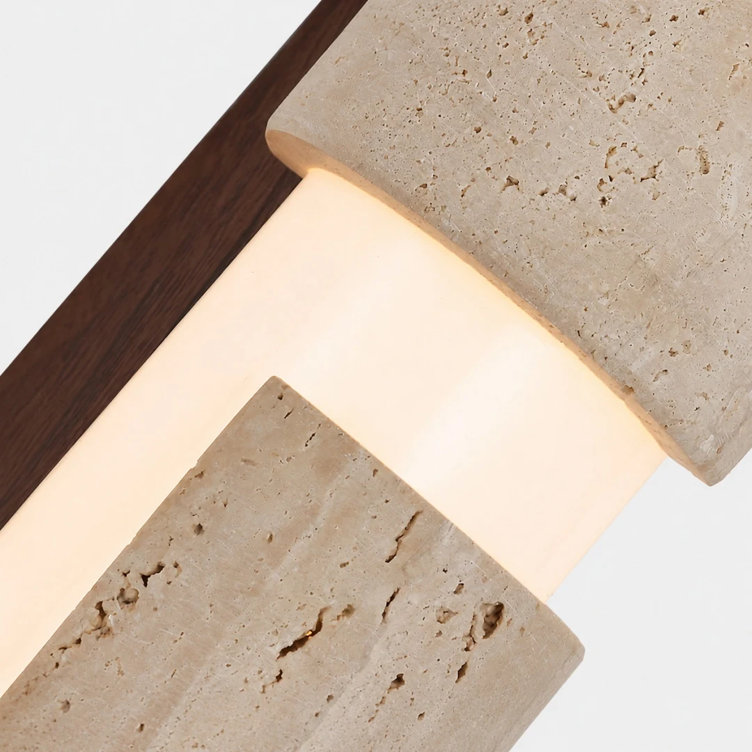 Walnut mount and side stone profile detail