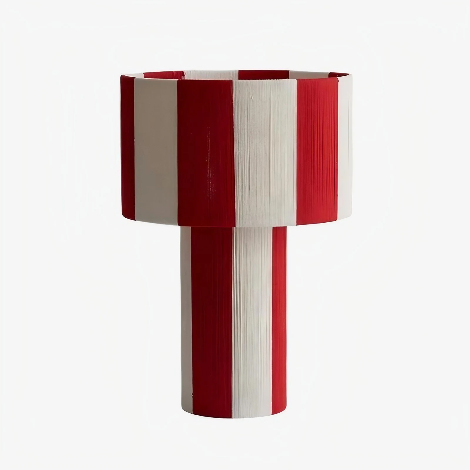 Opción de color para lámpara de mesa tejida a rayas rojas