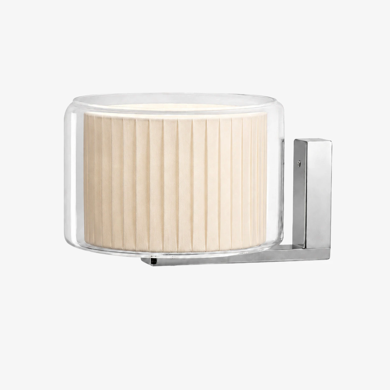 Cortina plisada con base cromada
