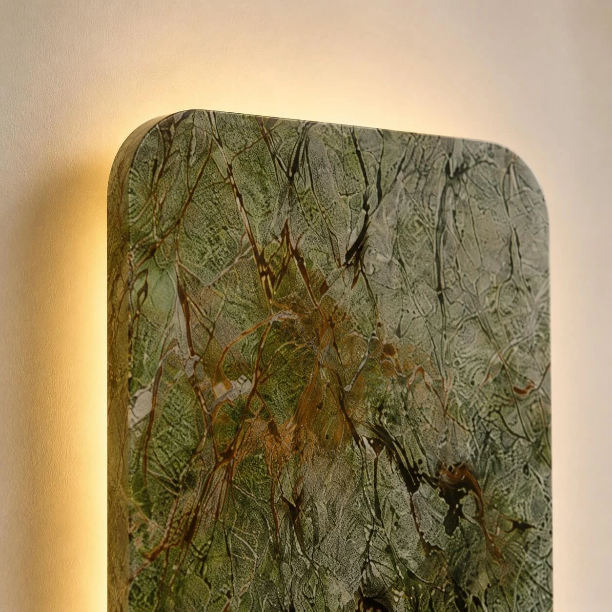 Rainforest stone wall light illuminated face