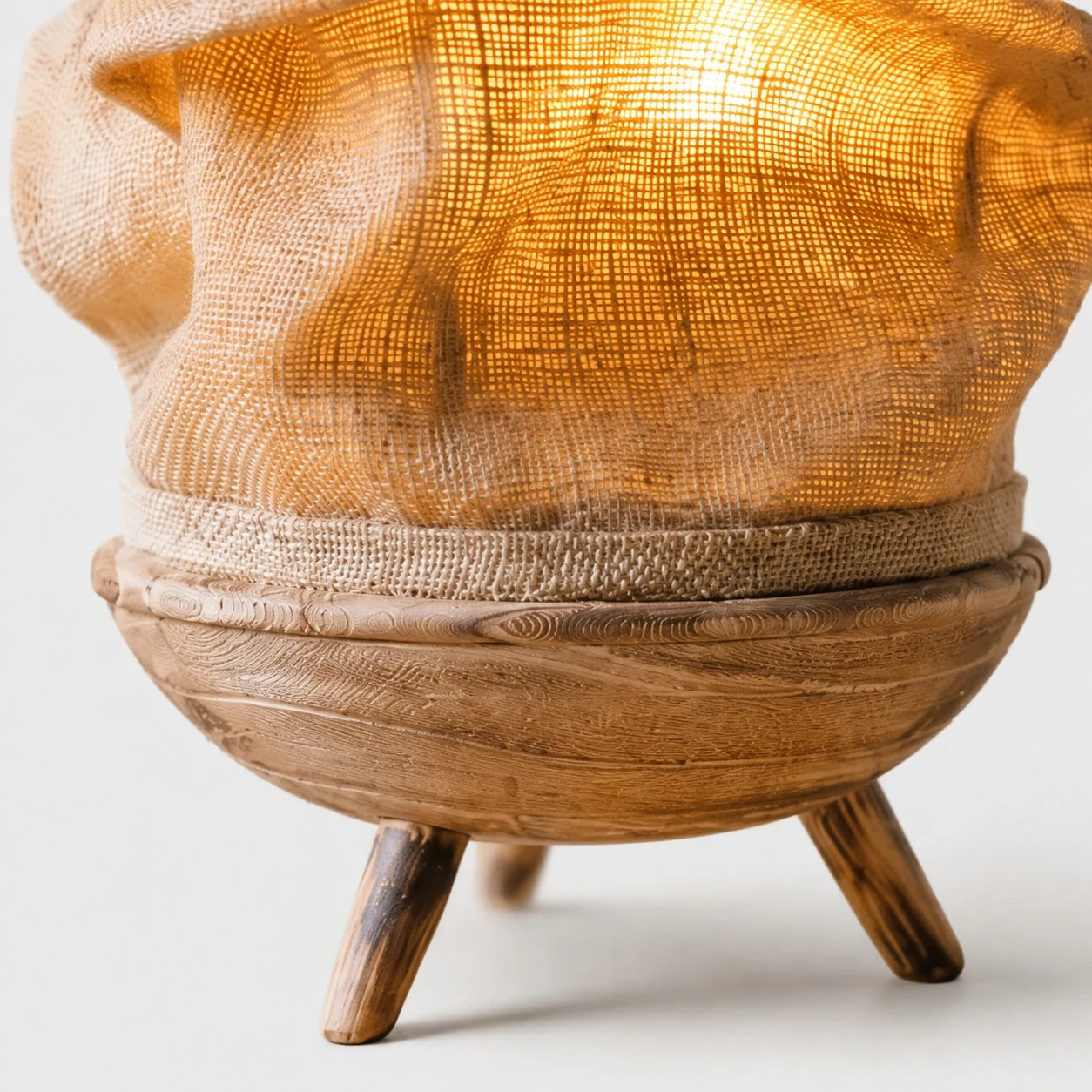 Base de madera esculpida en primer plano