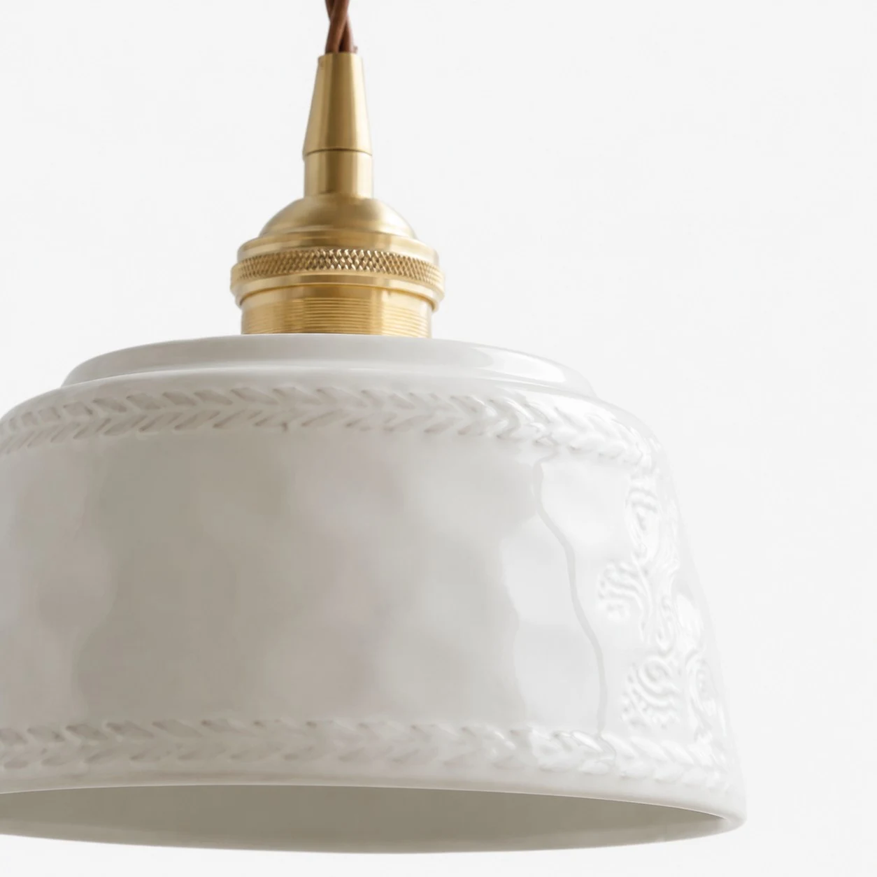 White glazed ceramic shade
