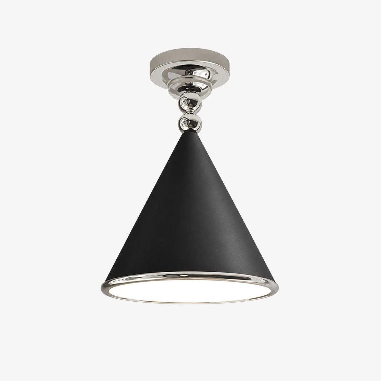 Lámpara de techo negra + cromada de 30 cm / 11,8 pulgadas