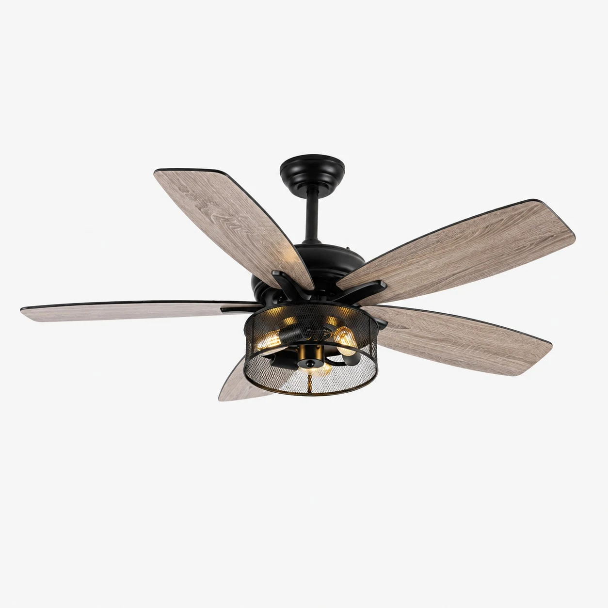 Palas de madera oscura con jaula de malla / 132 cm / 52″