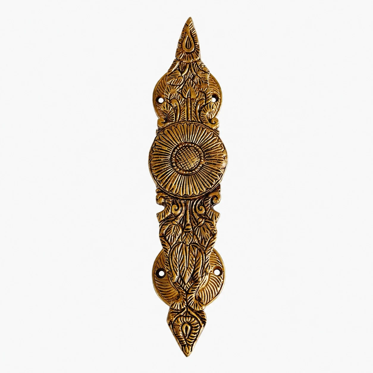 Maniglie per porte in ottone fatte a mano con motivi animali - Standard classiche vintage larghe in ottone anticato