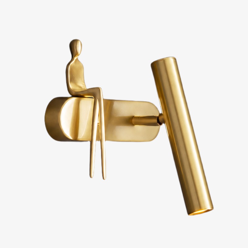 Right brass spotlight wall sconce