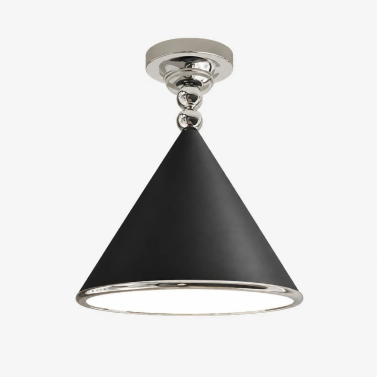 Lámpara de techo negra + cromada de 40 cm / 15,7 pulgadas